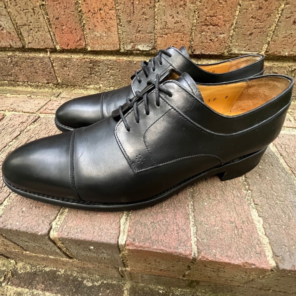 Loding Black‎ Leather Cap Toe Oxford Dress Shoes Mens 10.5/ UK 9